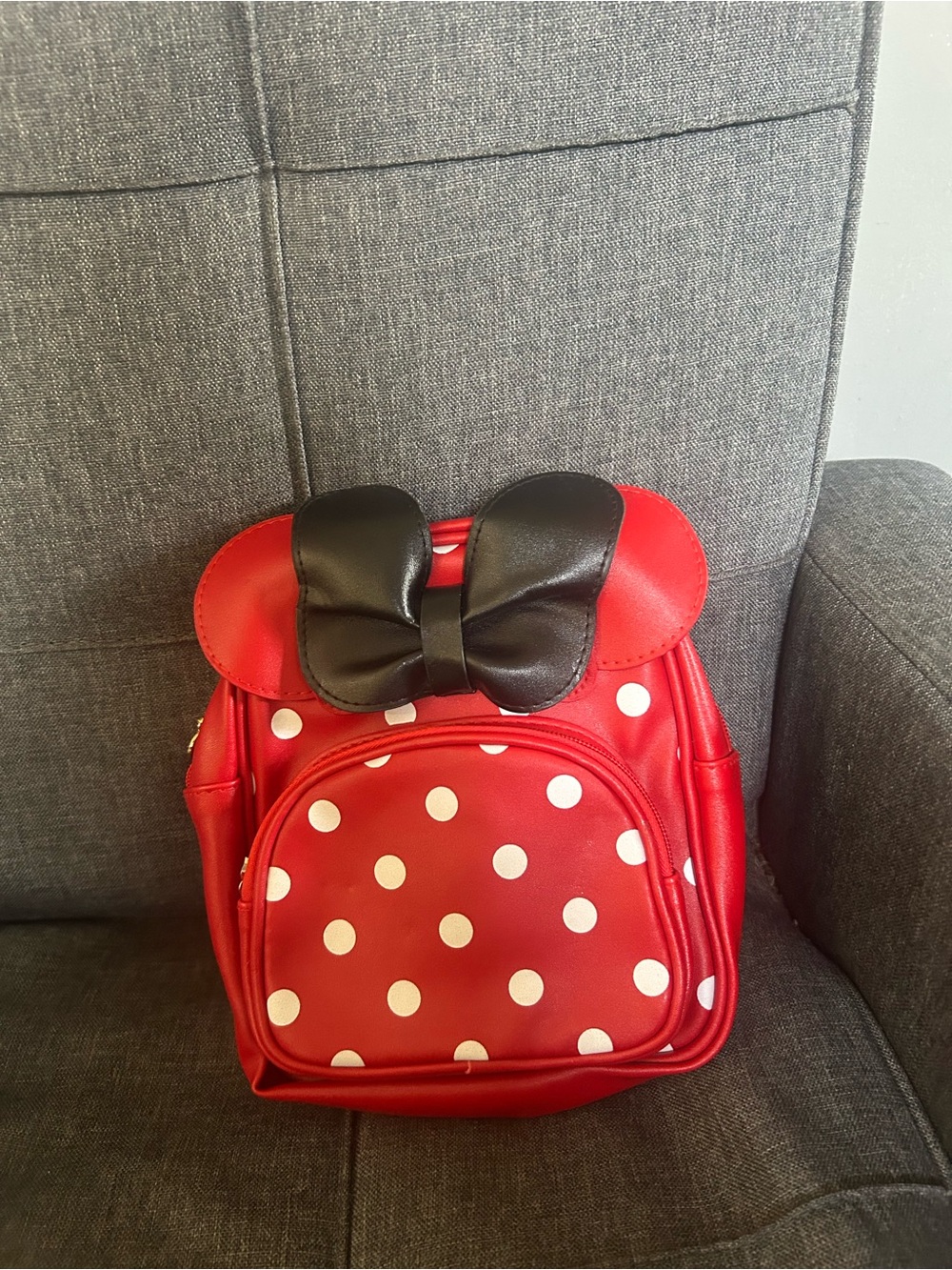 Kids Red Polka Dot Bow Backpack